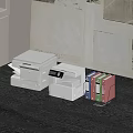 Efficient Office Appliances With Multifunction Printer And Colorful File Folders In Office Workspace 3d model