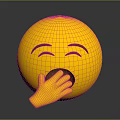 Cute Yellow Emoji Decorative Ornament Set With Laughing Expression And Hand Gesture