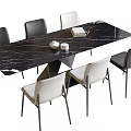 Modern Dining Table and Chair Combination Dining Chair Single Chair Dining Table 3d model