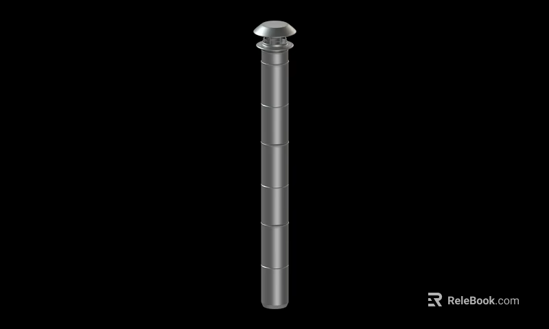 Vertical Cylindrical Silver Industrial Equipment With Ring Structure And Top Cover 3d model 