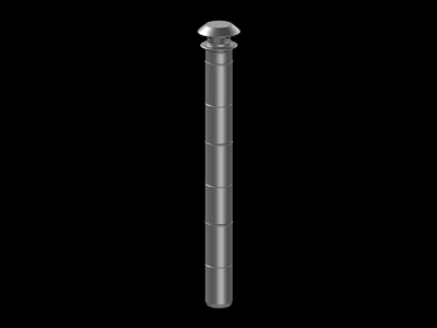 Vertical Cylindrical Silver Industrial Equipment With Ring Structure And Top Cover 3d model