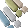 Modern Sofa Stools In Multiple Colors With Soft Cushions And Metal Legs