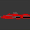 Red Futuristic Spacecraft Model With Gray Details For Space Exploration Missions