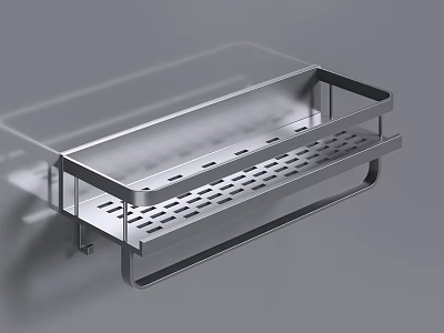Bathroom Wall Mounted Stainless Steel Hollow Design Washbasin Storage Organizer Rack 3d model