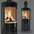 Fireplace Cady Fireplace Fire Minimalist Metal 3d model