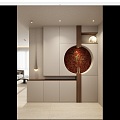 New Chinese Zen Middle Ancient Style Xiangyun Moon Door Entrance Partition Entrance 3d model