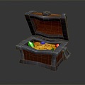 Modern Box Cartoon Box Treasure Box Gold Ingots 3d model