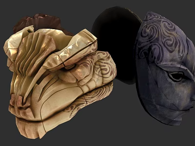 Unique Decorative Hat Designs With Intricate Carved Patterns And Artistic Details 3d model