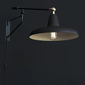 Modern Black Wall Lamp With Adjustable Swing Arm And Stylish Design 3d model