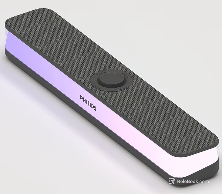 Philips Speaker With LED Light Strip Circular Button Black White Design 3d model 