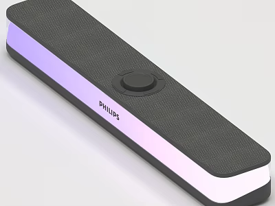 Philips Speaker With LED Light Strip Circular Button Black White Design 3d model