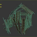 Old Dilapidated Wooden House With Broken Roof Walls And Scattered Planks