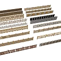 Various Types of Decorative Fences with Wooden Metal and Patterned Designs