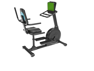 Black Recumbent Exercise Bike Featuring Comfortable Seat And LCD Screen 3d model