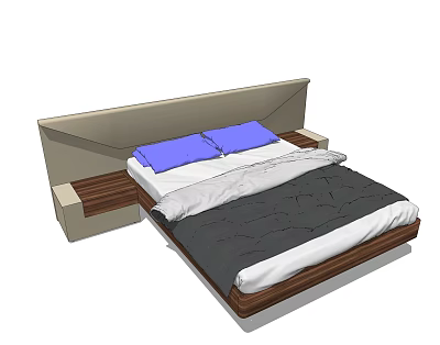 Modern Double Bed 3d model