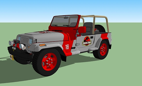 Modern Jeep Motor Vehicle Jeep 3d model