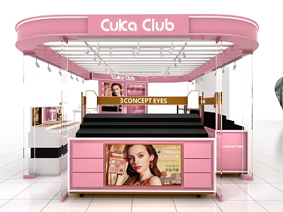 3CE Cosmetic Shop Beauty Shop Cosmetics Shop Skin Care Shop Zhongdao Cabinet Front Cabinet Back Cabinet Hanging Lintel Side Cabinet Multi-point model