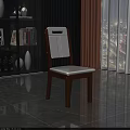 Modern Dining Chair With White Cushioned Backrest And Wooden Legs In Home Interior