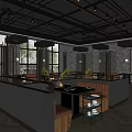 Stylish Modern Hot Pot Restaurant Interior With Dining Tables Leather Seats And Decorative Plants