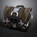 Durable Brown Tactical Backpack Design With Metal Buckles And Black Straps