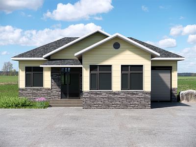 Modern houses, rural houses 3d model