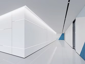 Modern technology office aisle 3d model