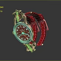 Red Fashion Accessory Watch With Leather Strap Stylish Dial And Metallic Frame Design