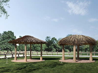 thatched pavilion landscape pavilion thatched house 3d model