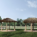 thatched pavilion pavilion landscape pavilion thatched house 3d model