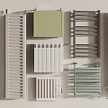 Panel And Column Radiators In White Green And Gray For Modern Homes 3d model