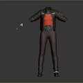 Studded Leather Jacket With Red Shirt Dark Pants And Boots Fashion Outfit