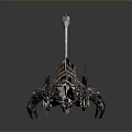 Fantasy Monster 3D Model With Metallic Armor Spikes Beast Head And Sharp Claws 3d model