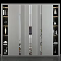 Modern Decorative Cabinet With Open Shelves On Both Sides Displaying Books Decorations And Vase
