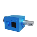 Blue Square Mechanical Component With Cylindrical Part Black Panel And Dots