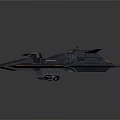 Blue Sci-Fi Spaceship With Sleek Design Futuristic Cockpit And Accent Lines