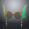 Exquisite Butterfly Shaped Jewelry With Gold Frame Flower Decorations Colorful Gemstones And Pearl Pendants