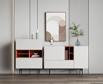 Modern Storage Cabinet Decorative Cabinet Combination 3d model