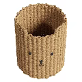 Handwoven Rope Storage Basket With Black Accents For Home Organization