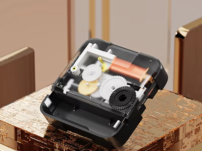 Modern Digital Device With Exposed Internal Gears And Transparent Cover 3d model