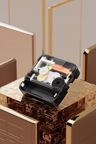 Modern Digital Device With Exposed Internal Gears And Transparent Cover 3d model