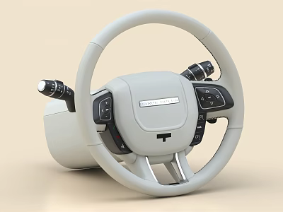 Modern Car Steering Wheel With Sleek Design And Controls 3d model