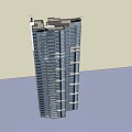 Modern High Rise Residential Building With Glass Curtain Wall And Multiple Floors Design