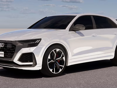White Audi SUV With Modern Sporty Exterior And Black Alloy Wheels 3d model