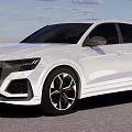 White Audi SUV With Modern Sporty Exterior And Black Alloy Wheels