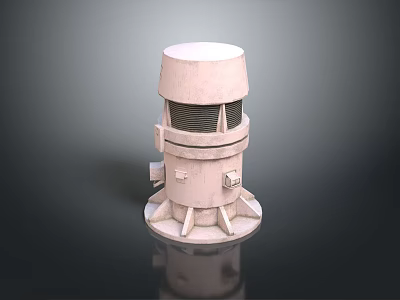 Industrial Equipment with cylindrical body mesh structure base support and top circular cover 3d model