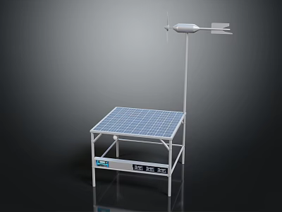 Solar Panel Equipped Daily Electrical Appliance With Metal Frame And Stand Structure 3d model