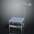 Solar Panel Equipped Daily Electrical Appliance With Metal Frame And Stand Structure 3d model