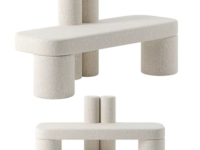 Modern Public Chair With Upholstered Seat And Cylindrical Support Legs 3d model