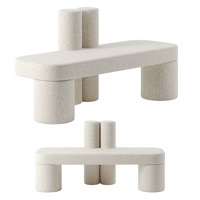 Modern Public Chair With Upholstered Seat And Cylindrical Support Legs 3d model