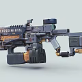 Experimental Futuristic Weapon With Mechanical Structure Sci Fi Design And Blue Gold Accents